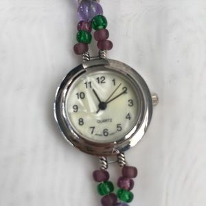 Handmade glass bead watch